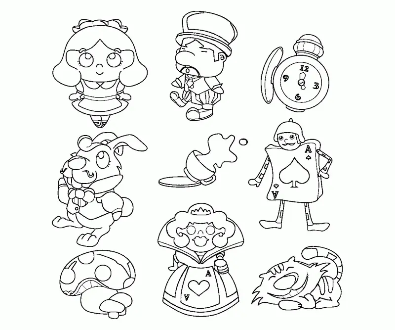 Desenhos de Alice No Pais Das Maravilhas Para Colorir 8