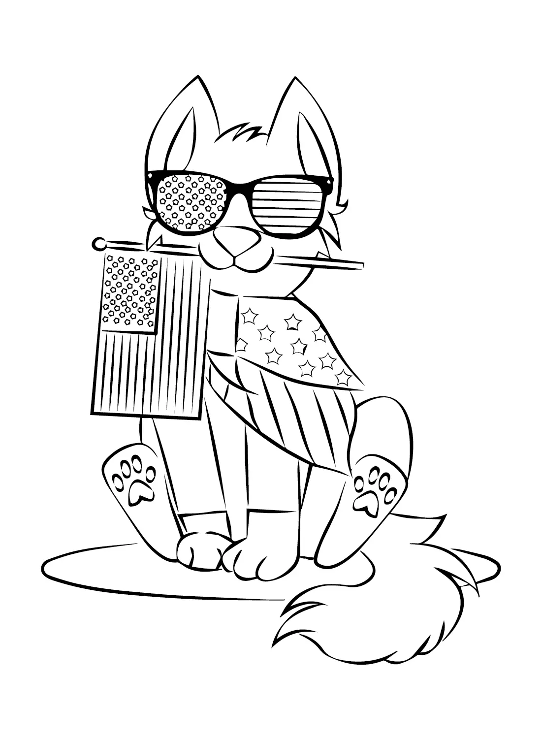 Desenhos de Bandeira Americana Para Colorir 4