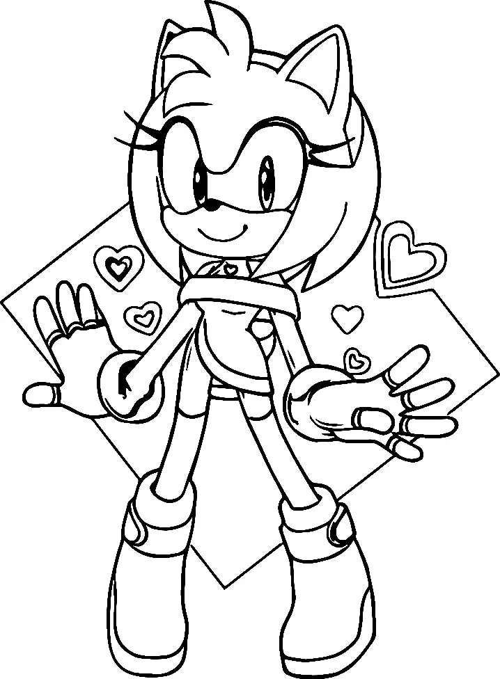 Desenhos de Amy Rose Para Colorir 10