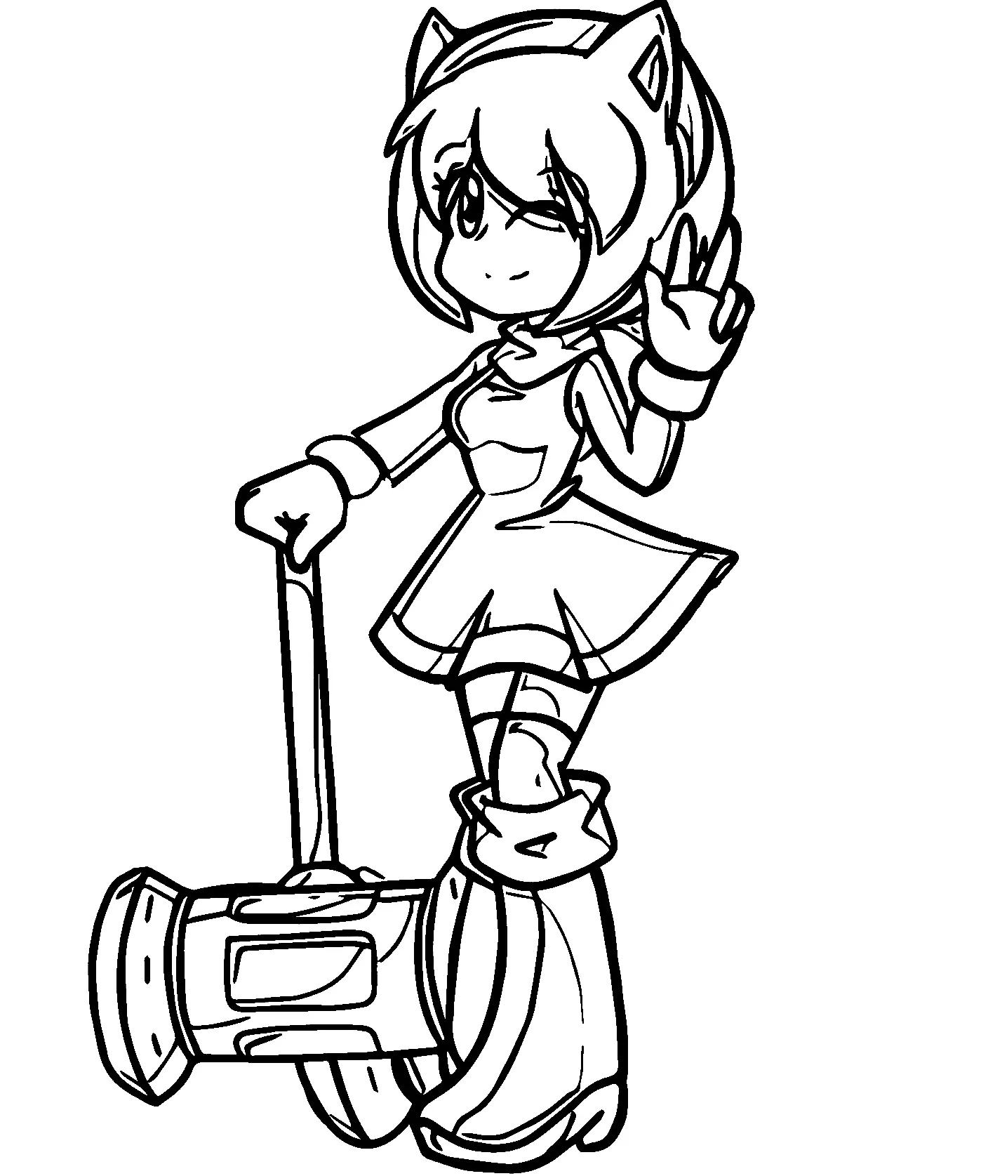 Desenhos de Amy Rose Para Colorir 12