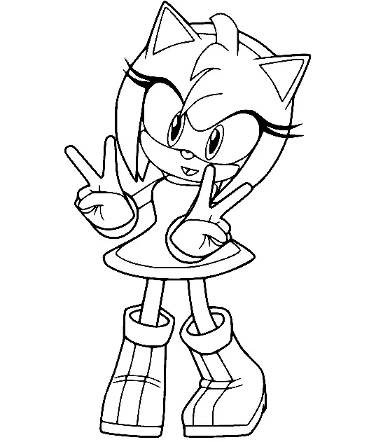 Desenhos de Amy Rose Para Colorir 15