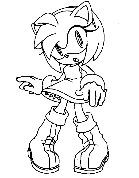 Desenhos de Amy Rose Para Colorir 16
