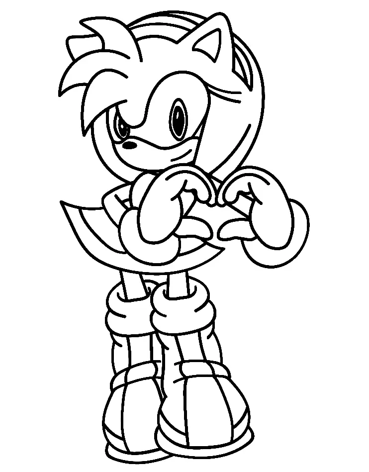 Desenhos de Amy Rose Para Colorir 19
