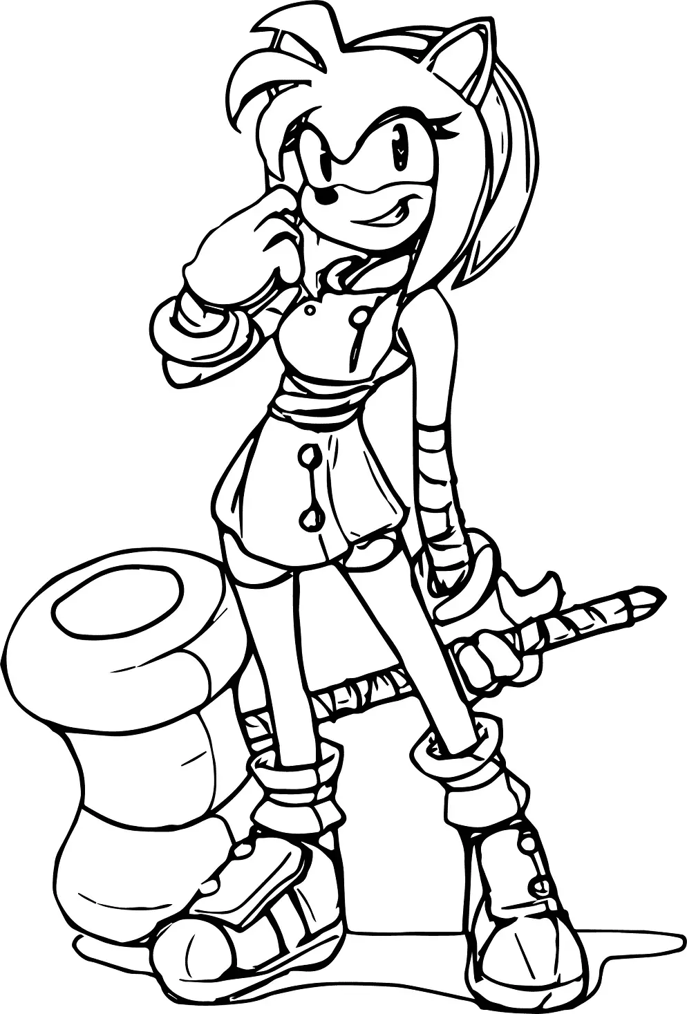 Desenhos de Amy Rose Para Colorir 25