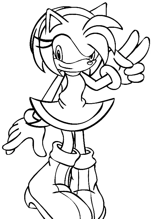 Desenhos de Amy Rose Para Colorir 27