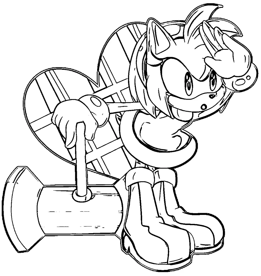 Desenhos de Amy Rose Para Colorir 30