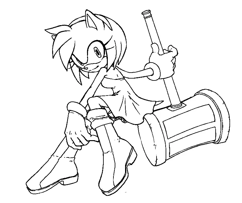 Desenhos de Amy Rose Para Colorir 36