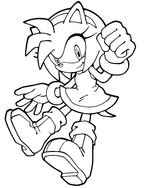 Desenhos de Amy Rose Para Colorir 37