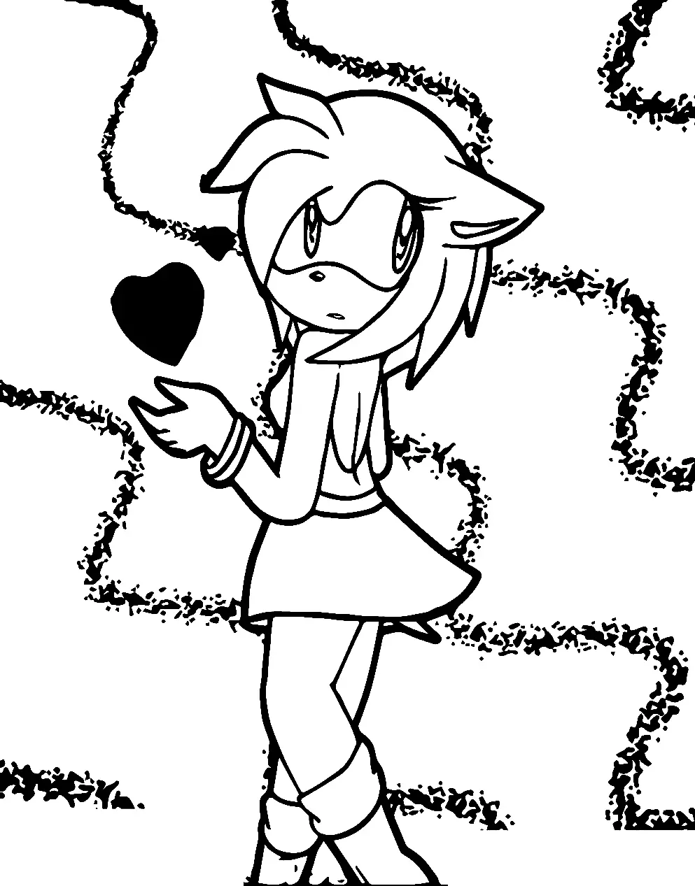 Desenhos de Amy Rose Para Colorir 39