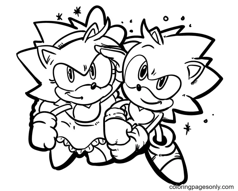 Desenhos de Amy Rose Para Colorir 4