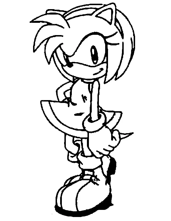 Desenhos de Amy Rose Para Colorir 47