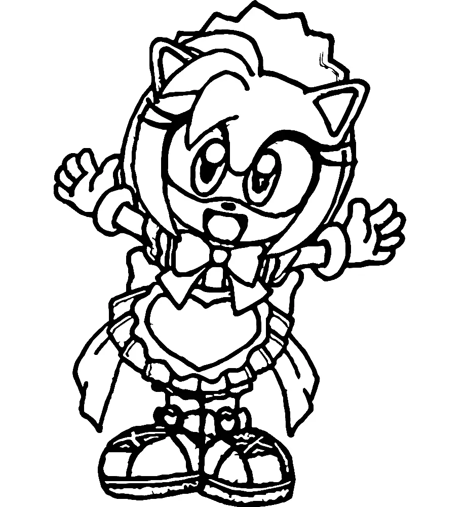 Desenhos de Amy Rose Para Colorir 48
