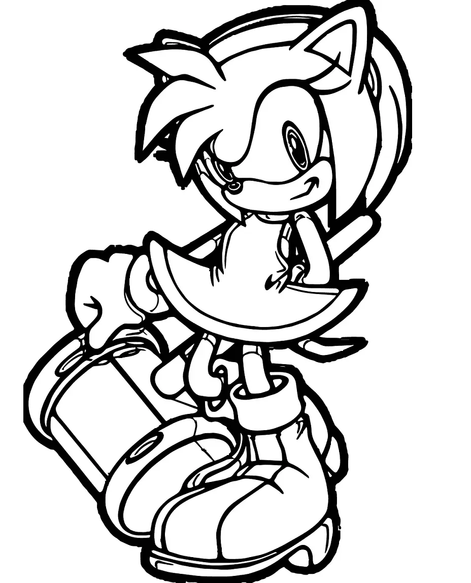 Desenhos de Amy Rose Para Colorir 49