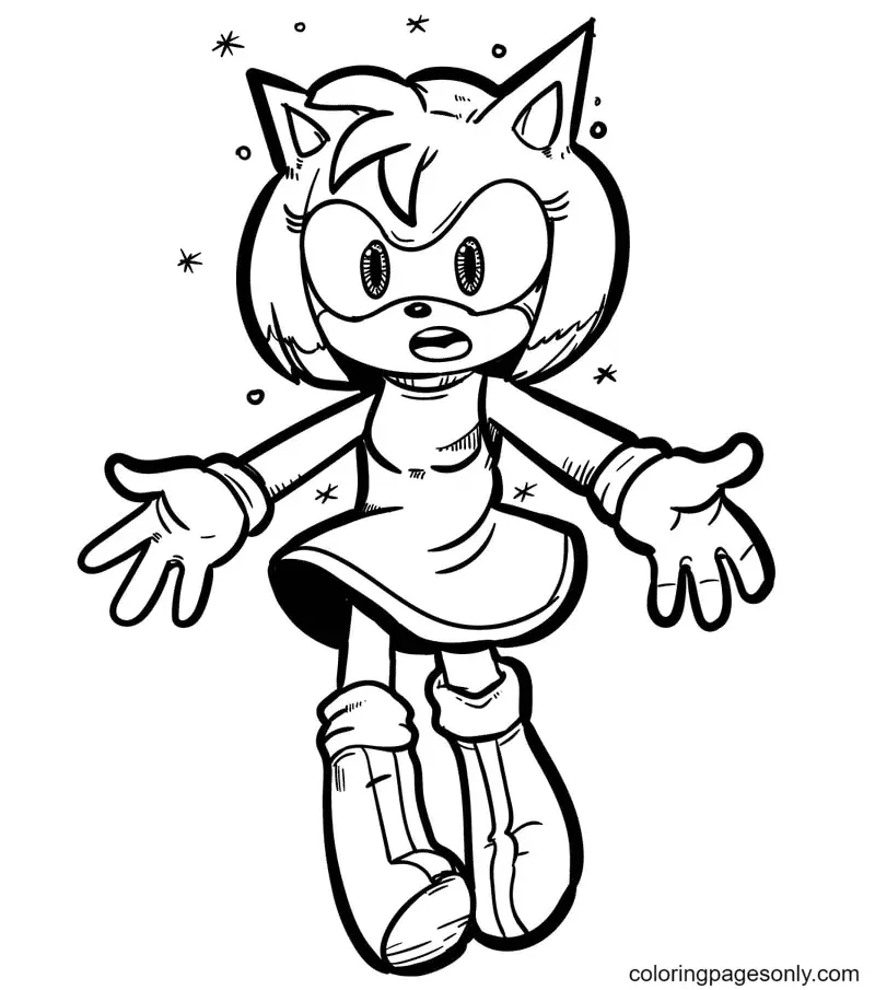 Desenhos de Amy Rose Para Colorir 5
