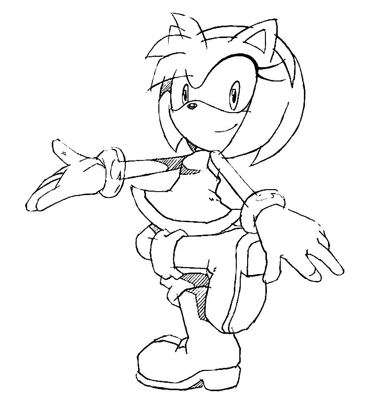 Desenhos de Amy Rose Para Colorir 59