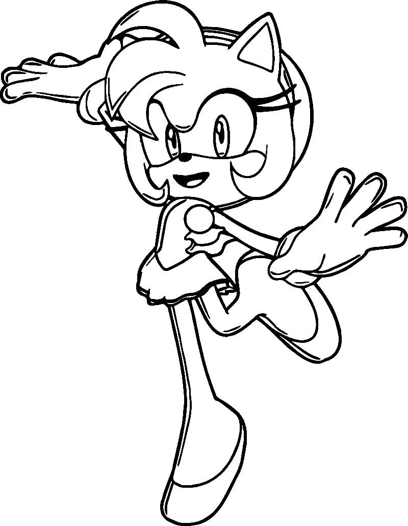 Desenhos de Amy Rose Para Colorir 69