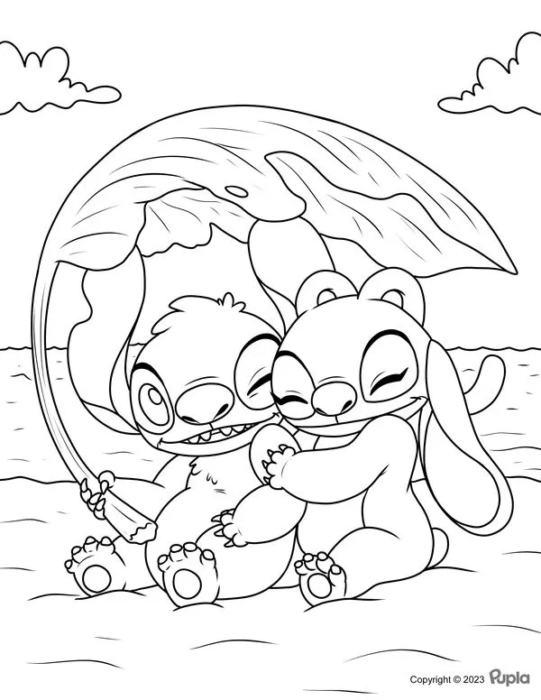 Angel And Stitch Coloring Pages 2