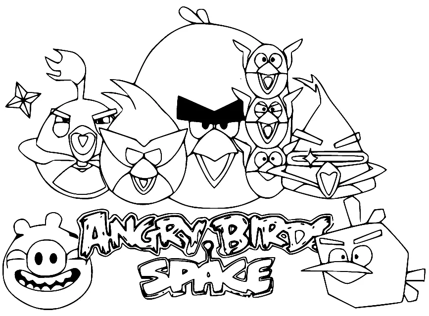 Desenhos de Angry Birds Space Para Colorir 21