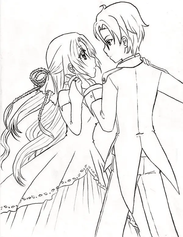 Anime-Paar Ausmalbilder 12