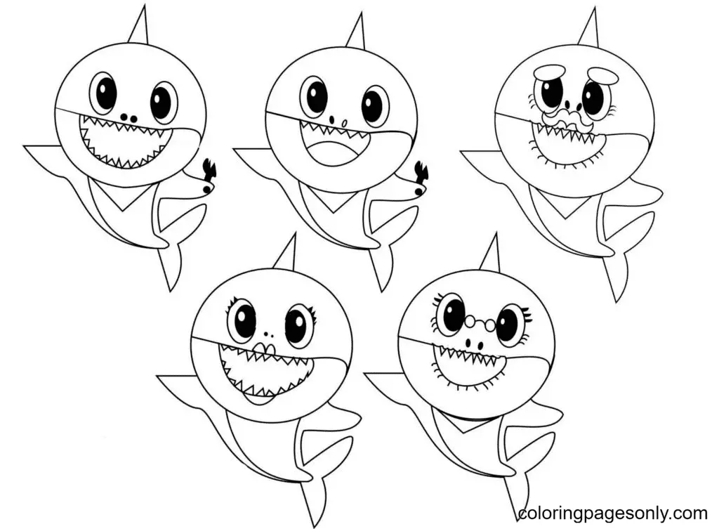 Baby Shark Para Colorear 32