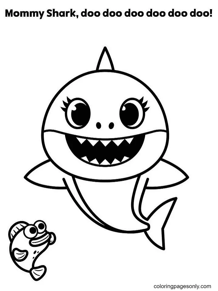 Desenhos de Bebe Tubarao Para Colorir 53
