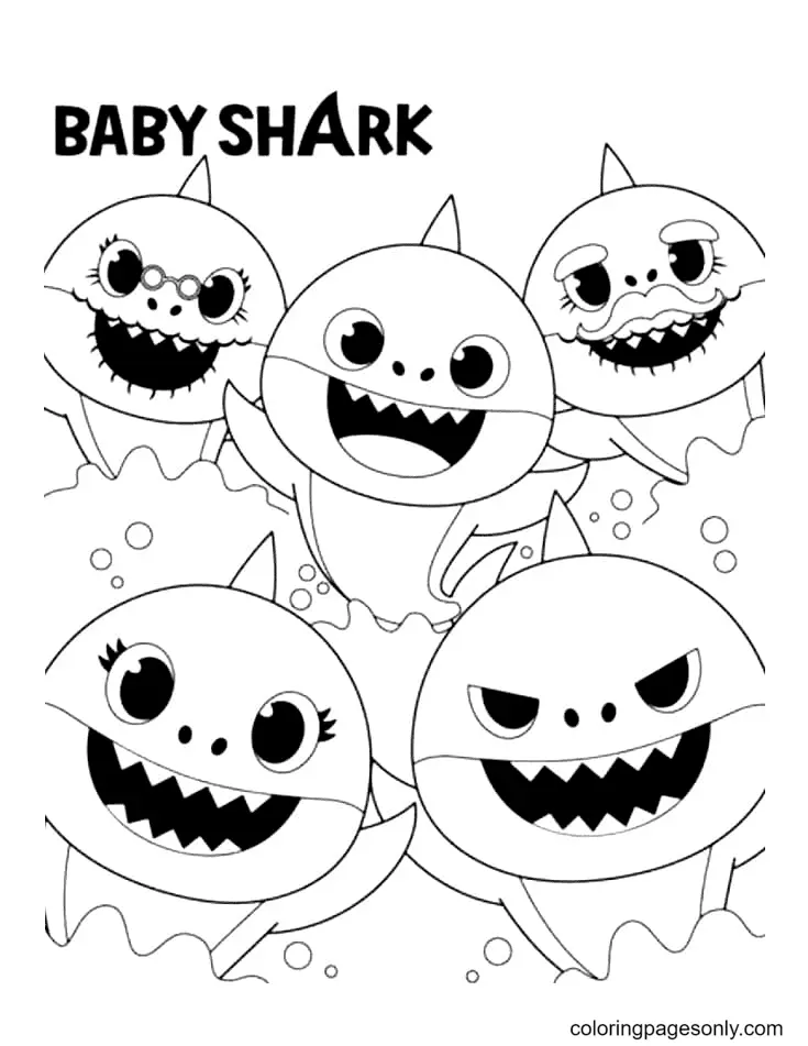 Desenhos de Bebe Tubarao Para Colorir 54
