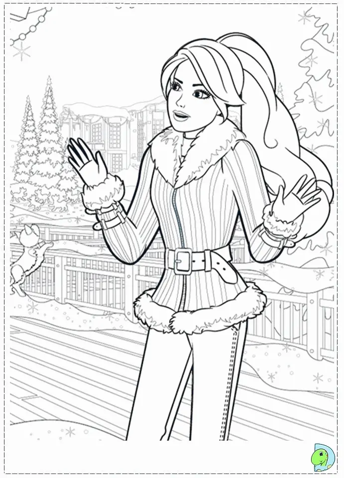 Desenhos de Natal Da Barbie Para Colorir 14