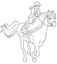 Barbie Y Sus Caballos Para Colorear 11