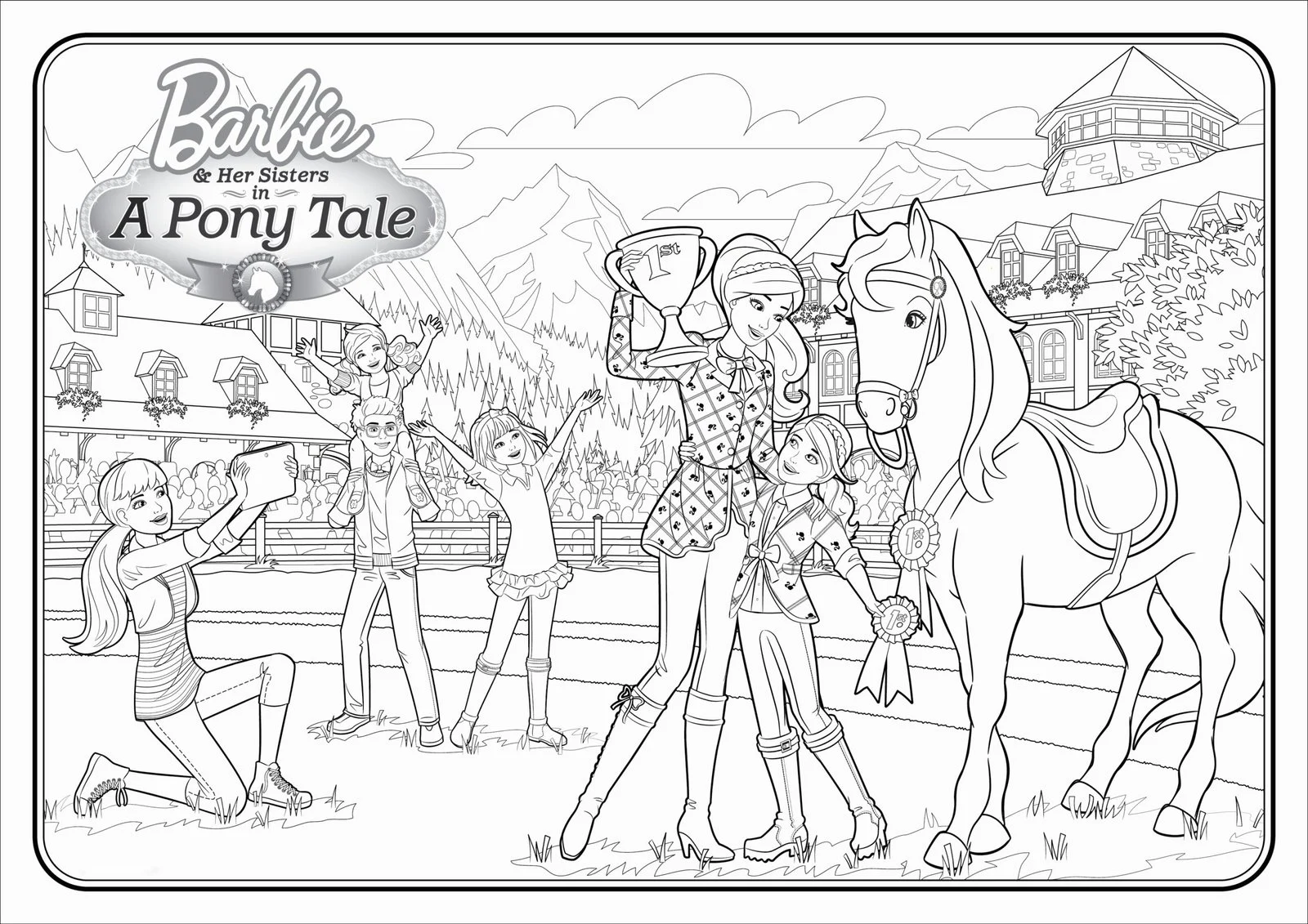 Barbie Y Sus Caballos Para Colorear 12