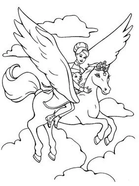 Barbie Y Sus Caballos Para Colorear 29