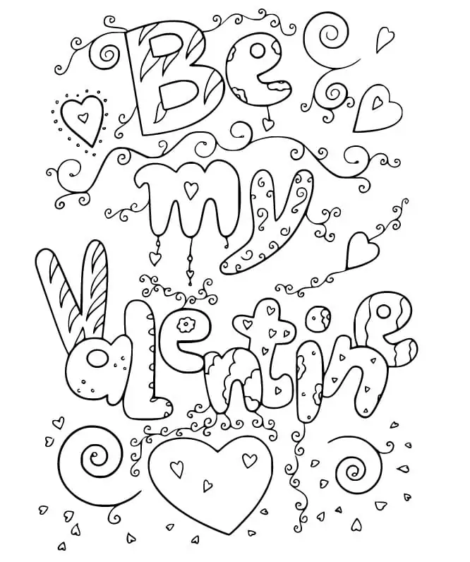 Be My Valentine Coloring Pages 2