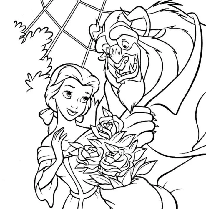 Desenhos de Bela E A Fera Para Colorir 18