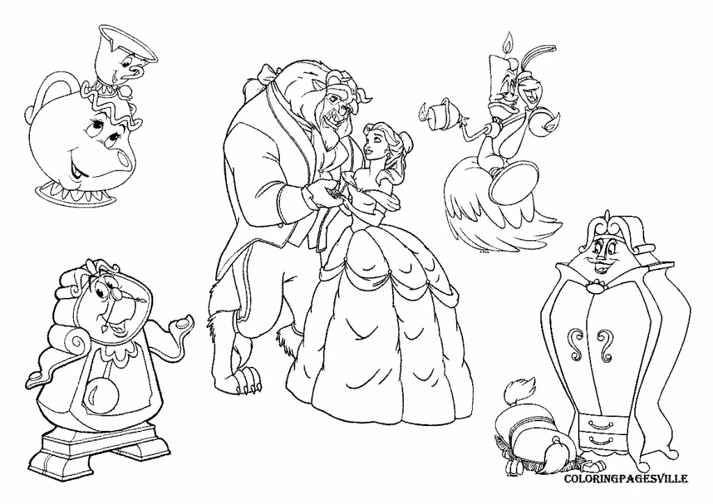 Beauty and the Beast Coloring Pages 38