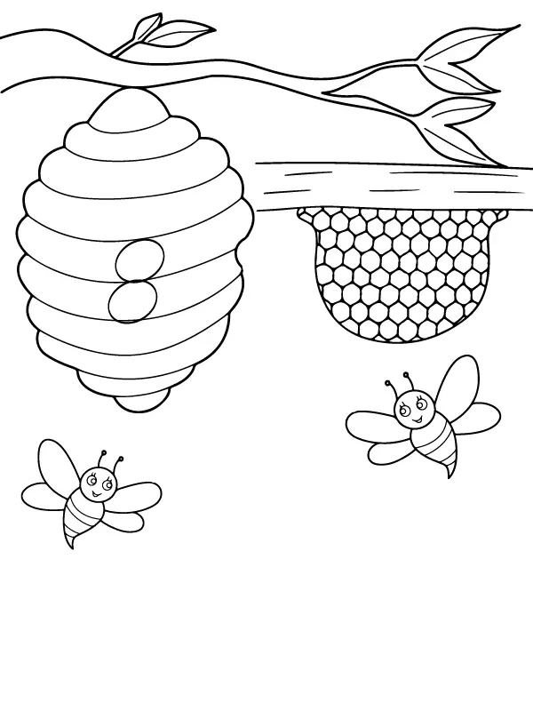 Beehive Coloring Pages 10