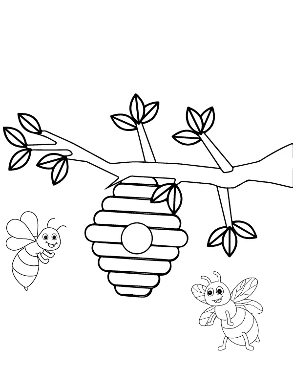 Beehive Coloring Pages 13