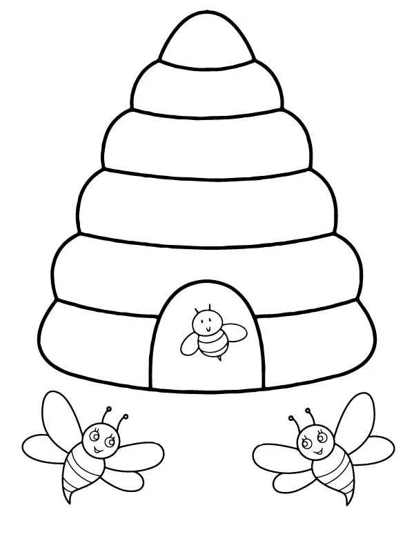 Beehive Coloring Pages 14