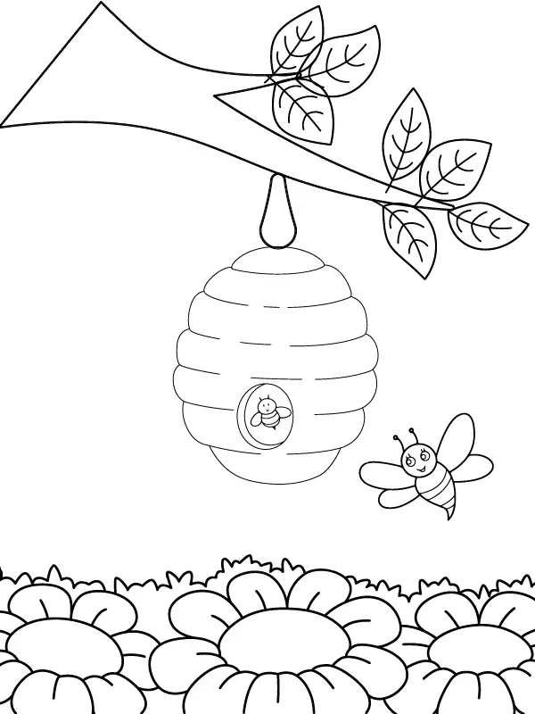Beehive Coloring Pages 15