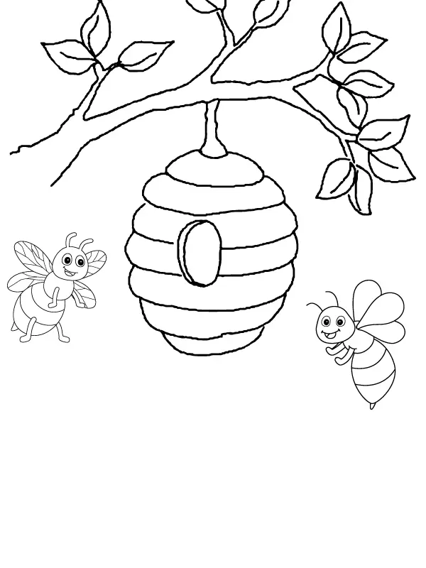 Beehive Coloring Pages 5