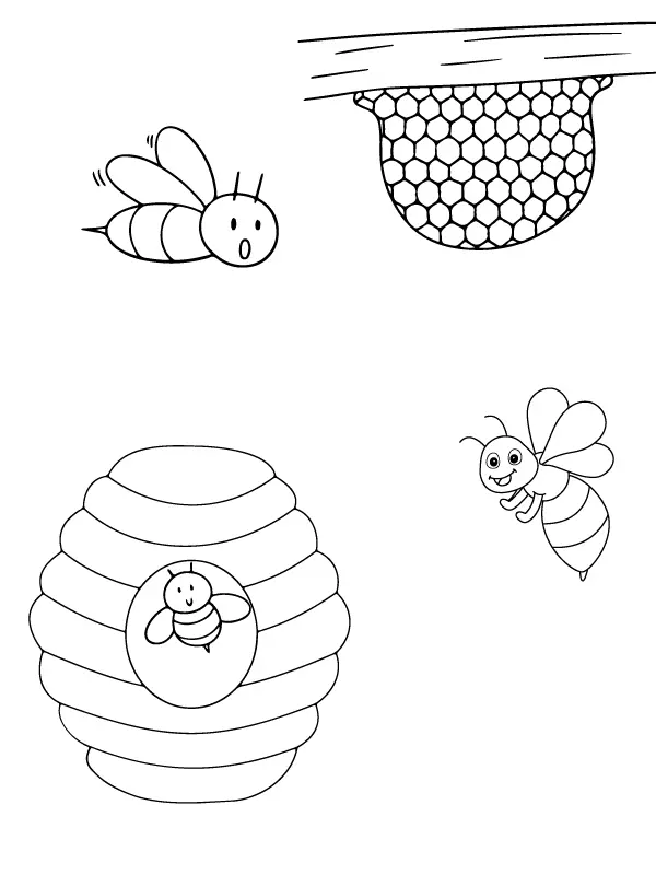 Beehive Coloring Pages 8