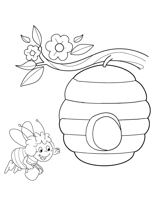Beehive Coloring Pages 9