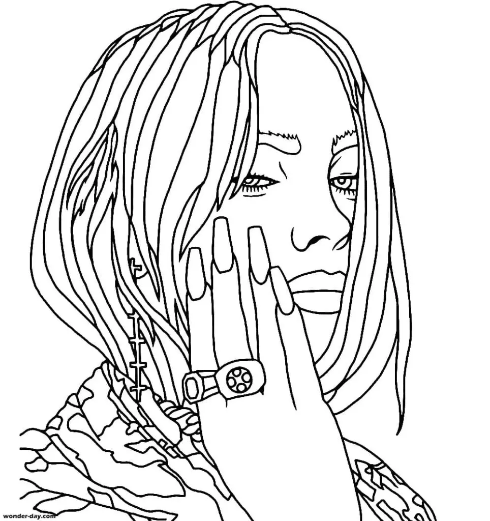 Desenhos de Billie Eilish Para Colorir 10