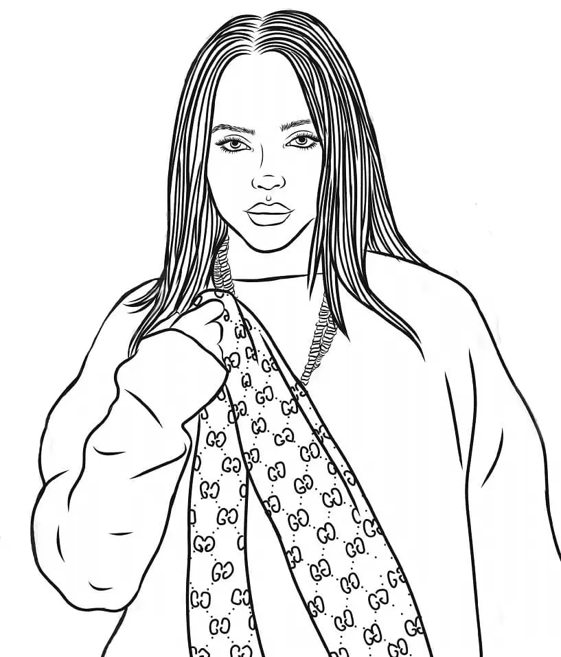 Desenhos de Billie Eilish Para Colorir 57