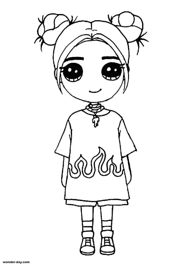 Desenhos de Billie Eilish Para Colorir 7