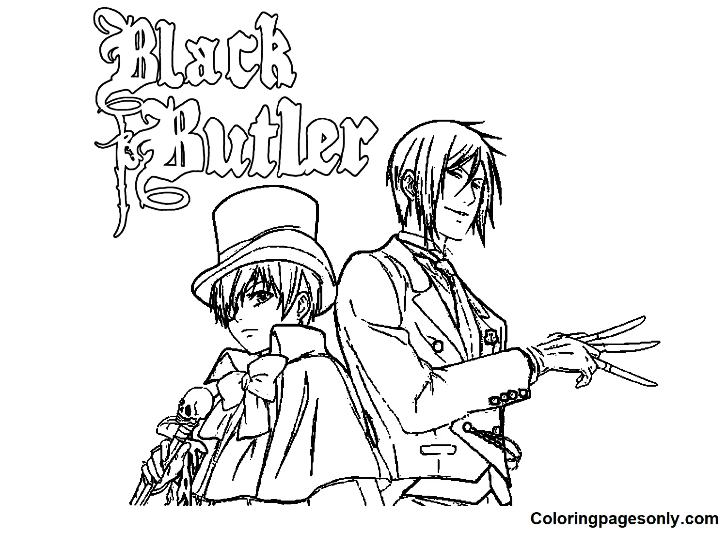 Black Butler Para Colorear 13
