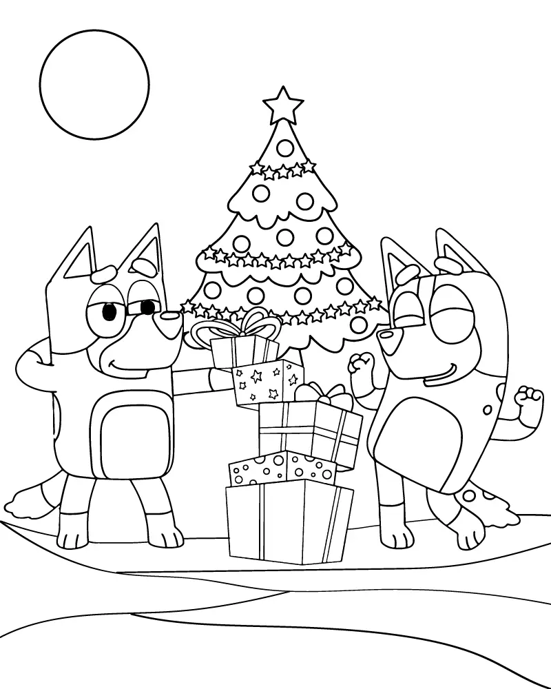Bluey Natal Para Colorir 11