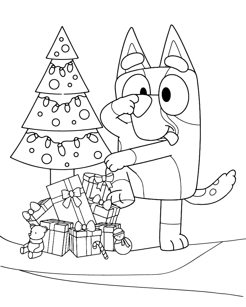 Bluey Natal Para Colorir 17