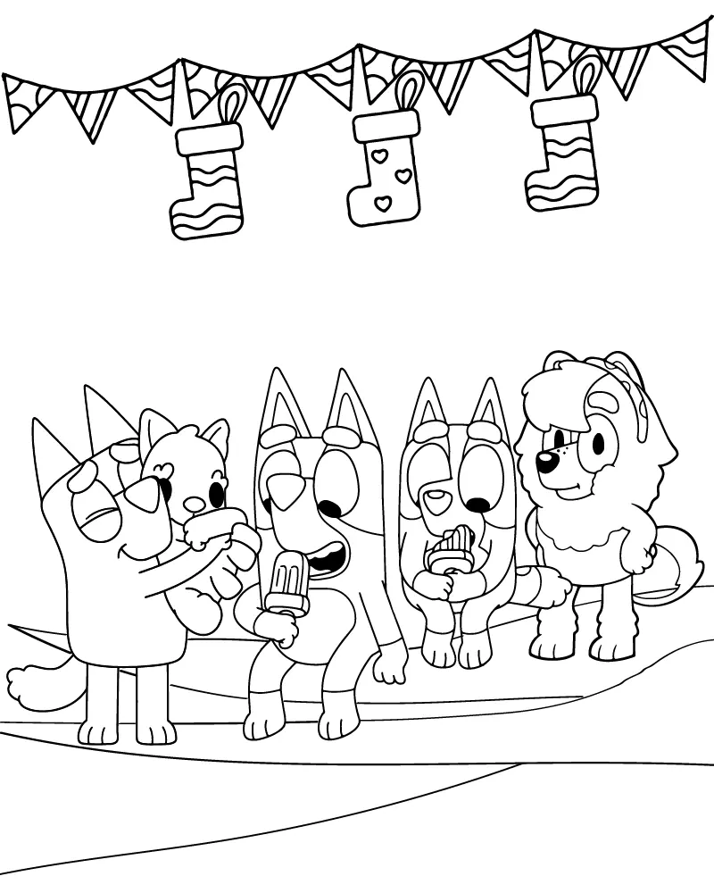 Bluey Natal Para Colorir 19