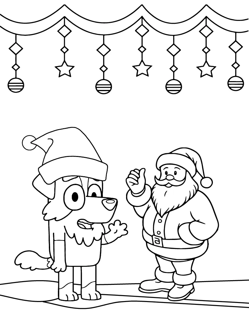 Bluey Natal Para Colorir