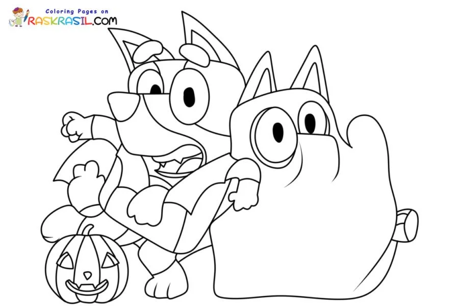 Bluey Halloween Coloring Pages 8