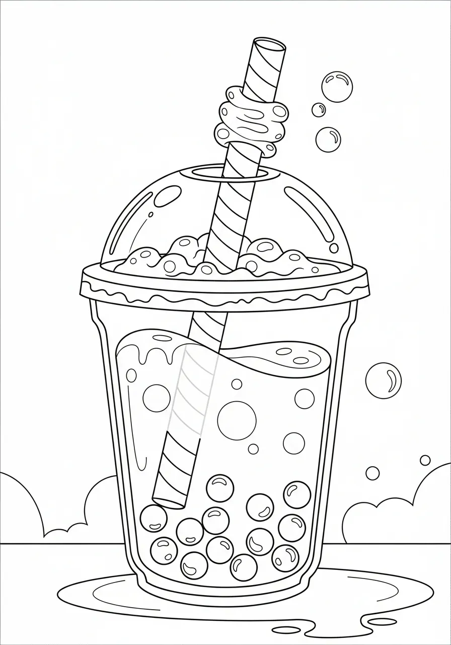 Bubble Tea Ausmalbilder